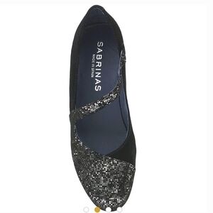 Sabrinas Florencia Mercury Black Sequin flats  Sz 40 Beautiful
